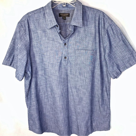 Banana Republic Other - Banana Republic Men's Soft Wash Standard Fit  Chambray Polo Shirt Blue Size XL